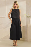 Smocked Waist Poplin Skirt