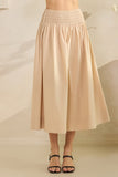 Smocked Waist Poplin Skirt