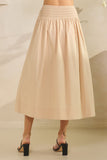Smocked Waist Poplin Skirt