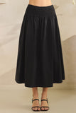 Smocked Waist Poplin Skirt