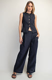 Pinstripe Wide Leg Trousers
