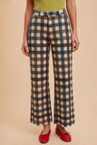 Comfort Stretch Gingham Wide Leg Jeans