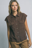 Sleeveless Collared Top