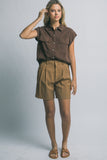 Sleeveless Collared Top