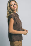 Sleeveless Collared Top