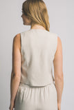 Linen Tie-Front Vest