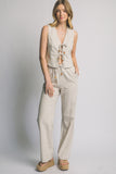 Linen Tie-Front Vest