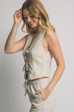 Linen Tie-Front Vest