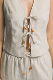 Linen Tie-Front Vest