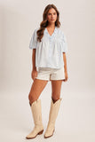 Smocked Poplin Blouse