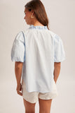 Smocked Poplin Blouse