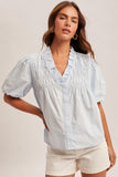 Smocked Poplin Blouse