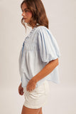 Smocked Poplin Blouse