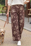 Floral Print Straight Leg Pants