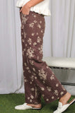 Floral Print Straight Leg Pants
