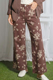 Floral Print Straight Leg Pants