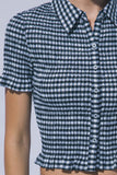 Smocked Gingham Shirt