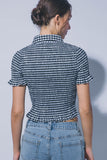 Smocked Gingham Shirt