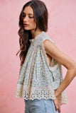 Floral Lace Trimmed Blouse
