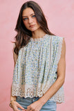 Floral Lace Trimmed Blouse