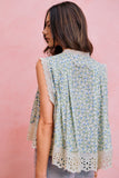 Floral Lace Trimmed Blouse