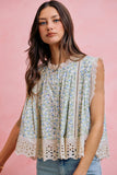 Floral Lace Trimmed Blouse