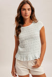 Ruched Ruffled Hem Top