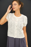 Crochet Cropped Button Cardigan