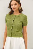 Crochet Cropped Button Cardigan