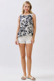 Tropical Print Sleeveless Top