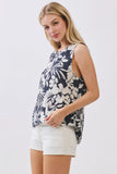 Tropical Print Sleeveless Top