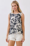 Tropical Print Sleeveless Top