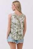 Tropical Print Sleeveless Top