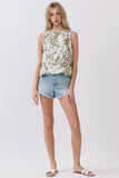 Tropical Print Sleeveless Top