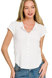 Snap Button Short Sleeve Top