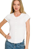 Snap Button Short Sleeve Top