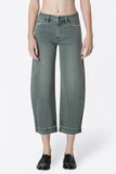 High Rise Cuffed Cropped Barrel Jeans