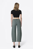 High Rise Cuffed Cropped Barrel Jeans