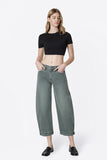 High Rise Cuffed Cropped Barrel Jeans