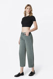 High Rise Cuffed Cropped Barrel Jeans