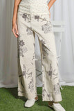 Floral Print Wide Leg Jeans