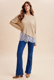 Asymmetrical Lace Hem Knit Top