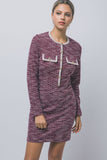 Long Sleeve Tweed Dress