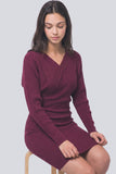 V-Neck Sweater Dress