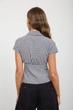 Gingham Collared Top