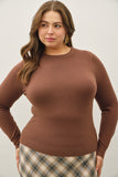 Curvy Crew Neck Knit Sweater