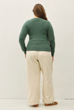 Curvy Crew Neck Knit Sweater