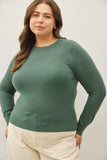 Curvy Crew Neck Knit Sweater