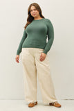 Curvy Crew Neck Knit Sweater