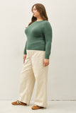 Curvy Crew Neck Knit Sweater
